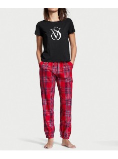 Піжама Cotton & Flannel Tee-jama Set Pink Plaid