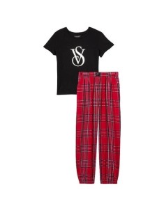 Піжама Cotton & Flannel Tee-jama Set Pink Plaid