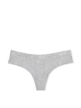 Трусики PINK No-show Thong Panty Heather Grey