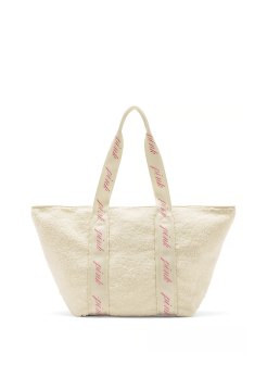 Сумка PINK Cozy-Plush Tote Bag Creamer