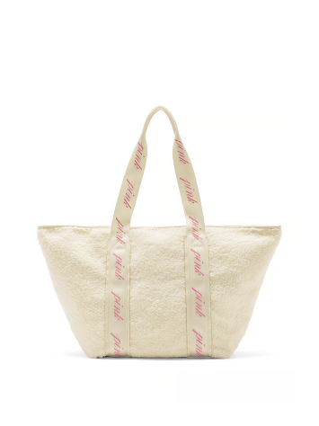 Сумка PINK Cozy-Plush Tote Bag Creamer