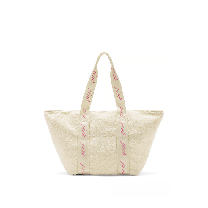 Сумка PINK Cozy-Plush Tote Bag Creamer
