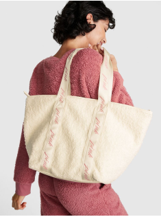 Сумка PINK Cozy-Plush Tote Bag Creamer