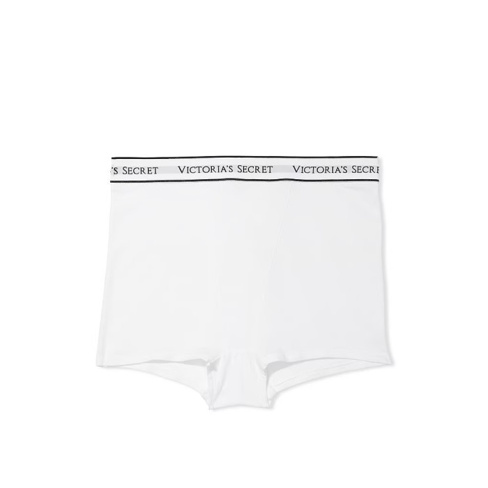 Трусики Cotton Logo High-Waist Boyshort Panty White