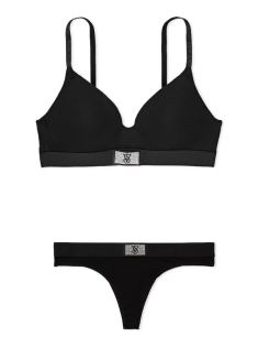 Комплект белья Cotton Lightly Lined Wireless Bra Shine Patch Black Set
