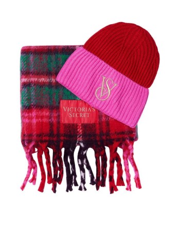 Набор шапка+шарф Victoria’s Secret Plaid Set