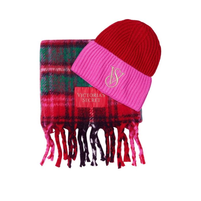 Набір шапка+шарф Victoria's Secret Plaid Set