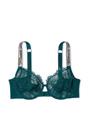 Комплект білизни Unlined Lace Shine Strap Full Cup Demi Bra Deepest Green