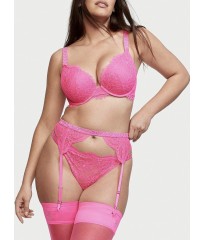 Комплект белья Victoria’s Secret Shine Strap Heart Atomic Pink Lace Bra Set