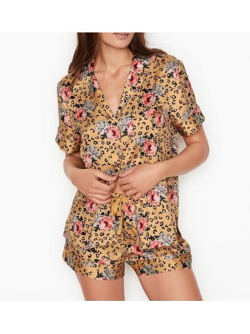 Піжама із шортами Satin Short Flower print Golden