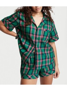 Піжама Green plaid Flannel Short PJ Set