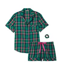 Піжама Green plaid Flannel Short PJ Set