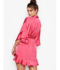 Сатиновий халат Victoria's Secret Satin Robe Pink