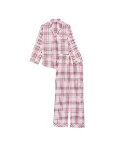 Піжама Victoria's Secret Flannel Long Pj set Pink Plaid