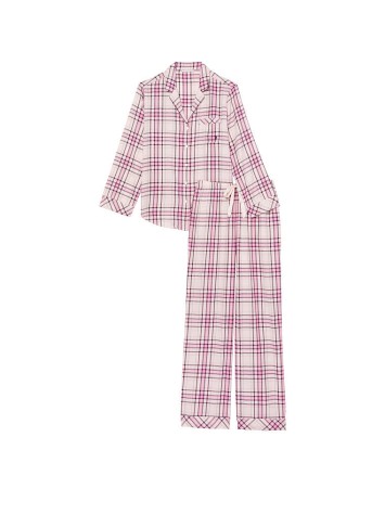 Піжама Victoria's Secret Flannel Long Pj set Pink Plaid