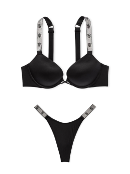 Комплект белья Shine Strap Bombshell Push-up Bra logo VS Set