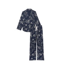 Піжама Victoria's Secret Flannel Long Pj set Noir Navy Pegasus