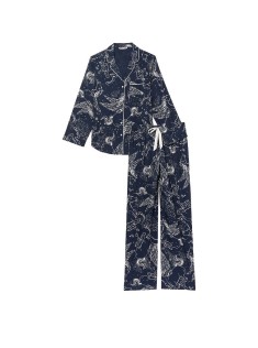 Піжама Victoria's Secret Flannel Long Pj set Noir Navy Pegasus