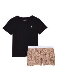 Пижама Victoria’s Secret Cotton Short Tee-jama Leopard