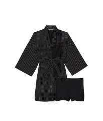 Піжама 3-Piece Cotton Pajama Set Black & White Dot