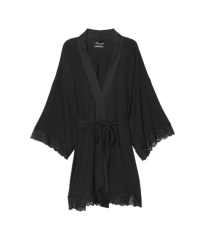 Халат Heavenly by Victoria Secret Black Lace Modal Kimono Dressing Gown
