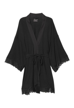 Халат Heavenly by Victoria’s Secret Black Lace Modal Kimono Dressing Gown