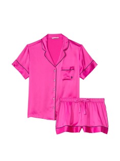 Піжама Satin Short Pajama Set Fucshia Frenzy