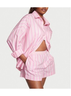 Піжама Cotton Oversized Long-Sleeve Pajama Set Pretty Blossom Classic Stripe