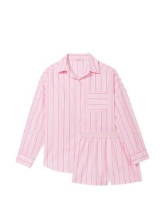 Піжама Cotton Oversized Long-Sleeve Pajama Set Pretty Blossom Classic Stripe