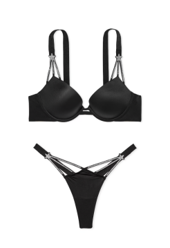 Комплект белья Starstruck Shine Strap Push-Up Bra Set Black