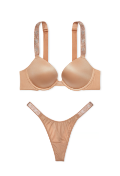 Комплект белья Shine Strap Push-Up Bra Set Praline