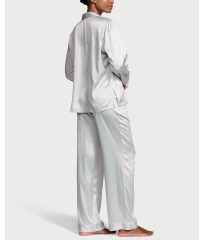 Піжама Glazed Satin Dew Drop Long Pajama Set Grey