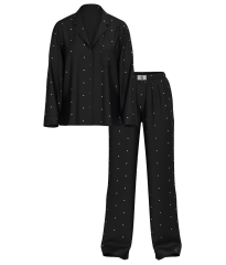 Піжама Glazed Satin Dew Drop Long Pajama Set Black