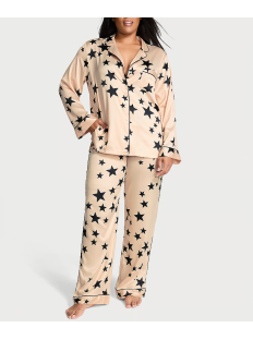 Пижама Glazed Satin Long Pajama Set Stars