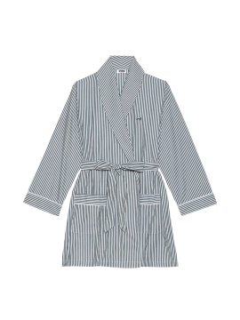 Халат Cotton Poplin Short Robe Stripe