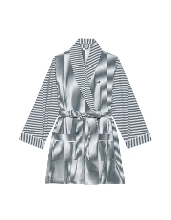 Халат Cotton Poplin Short Robe Stripe