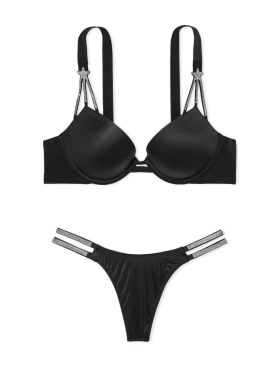 Комплект белья Starstruck Shine Strap Push-Up Bra Set Black