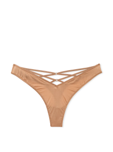 Трусики  Strappy-Back High-Leg Thong Panty Toffee