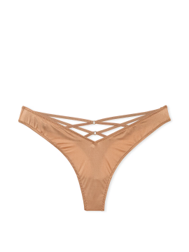 Трусики Strappy-Back High-Leg Thong Panty Toffee