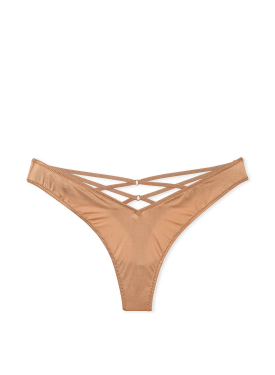 Трусики  Strappy-Back High-Leg Thong Panty Toffee