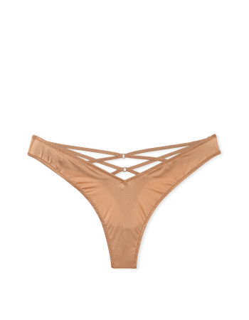 Трусики  Strappy-Back High-Leg Thong Panty Toffee