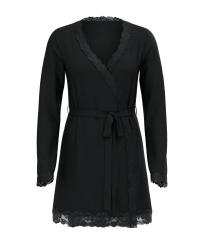 Халат Modal Lace-Trim Robe Black