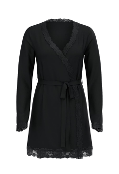 Халат Modal Lace-Trim Robe Black