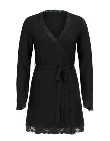 Халат Modal Lace-Trim Robe Black