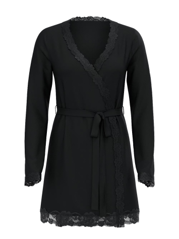 Халат Modal Lace-Trim Robe Black