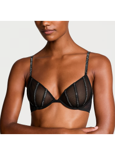 Бюстгальтер Sheer Shine Unlined Low-Cut Demi Bra Black