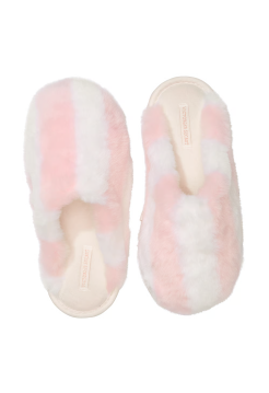 Домашні капці Closed-Toe Faux Fur Slippers Heritage Stripe