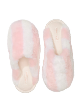 Домашні капці Closed-Toe Faux Fur Slippers Heritage Stripe