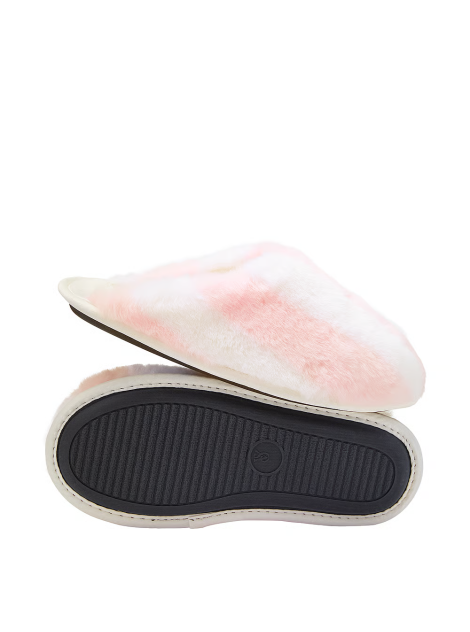 Домашние тапочки Closed-Toe Faux Fur Slippers Heritage Stripe