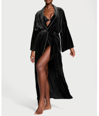 Халат Very Sexy Starstruck Velvet Embellished Long Robe Black